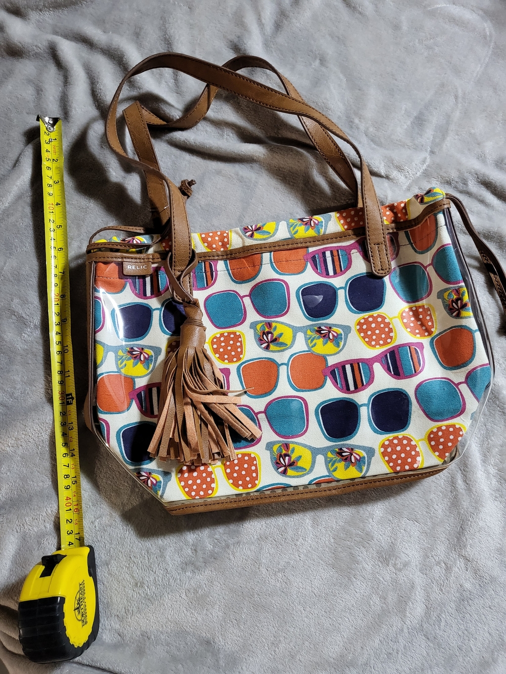 Relic Clear Vinyl Tote With Canvas Insert